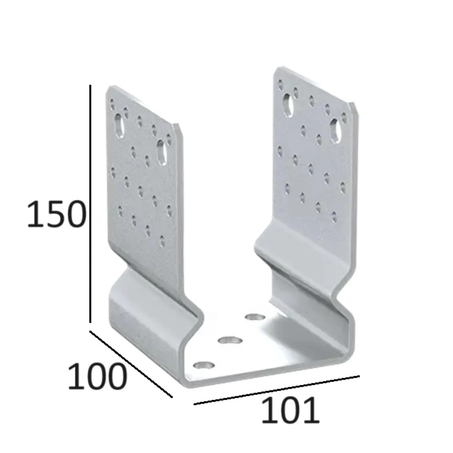 Suportul Stâlp Tip U cu Nervură PSSOZ100: Fundația Robustă pentru Construcțiile Dvs. din Lemn