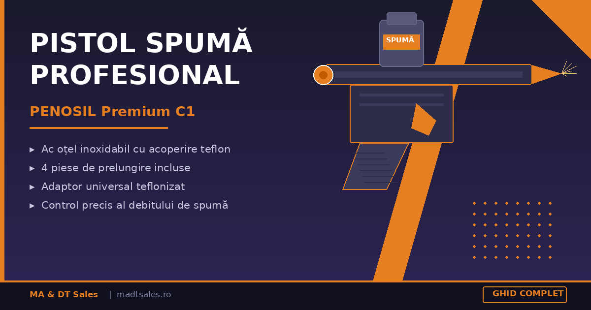 Pistol Spumă Profesional PENOSIL Premium C1 – Ghid Complet de Utilizare și Beneficii