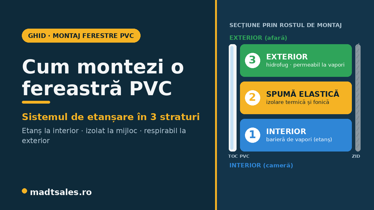 Cum montezi corect o fereastră PVC: sistemul de etanșare în 3 straturi