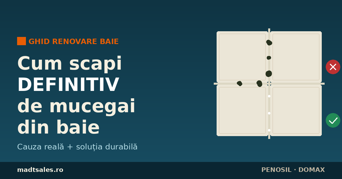 Cum scapi de mucegai în baie definitiv: cauza reală și soluția